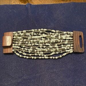 Tommy Bahama Multi-Strand Beaded Bracelet - Black and Cream